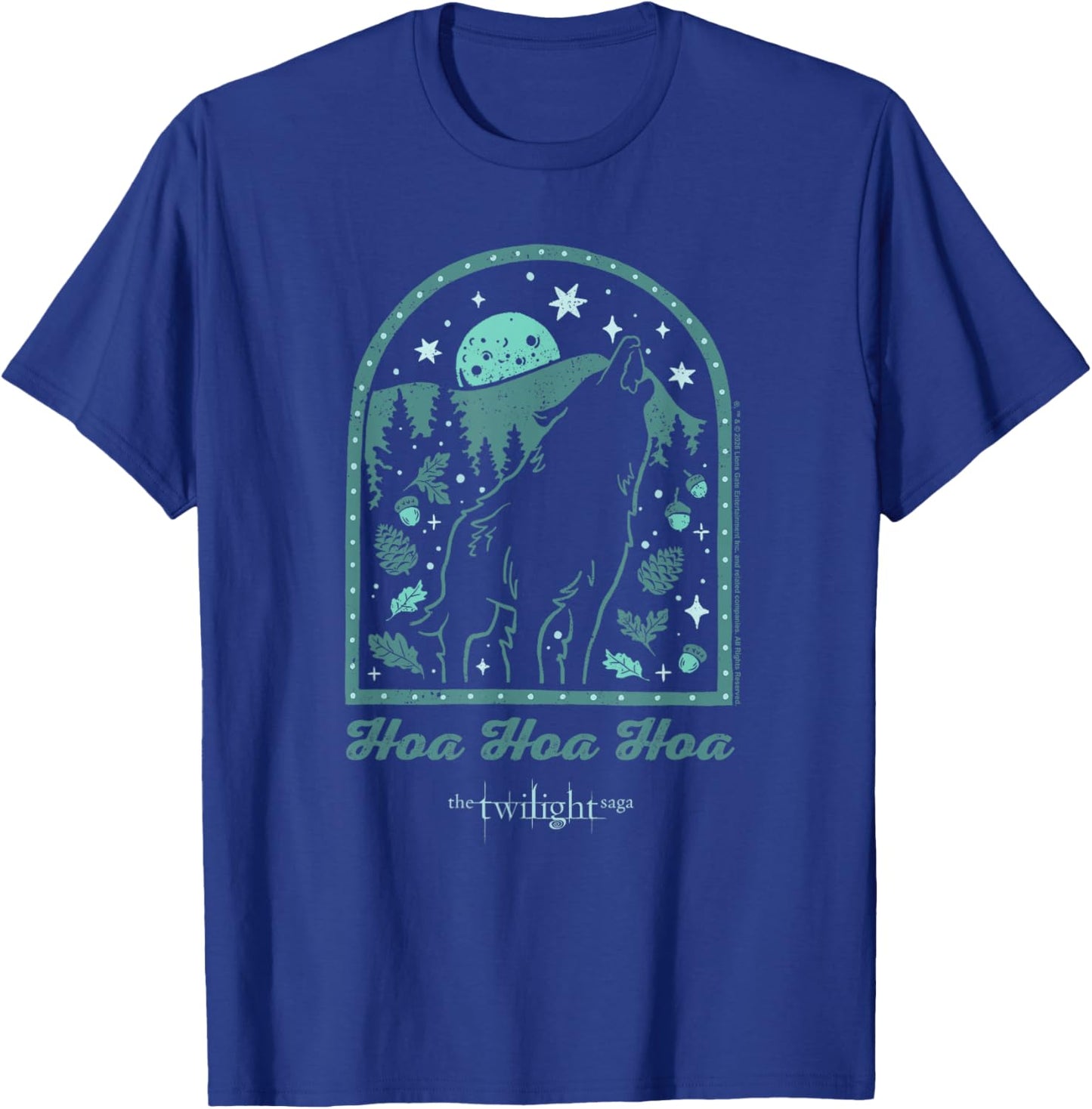 Twilight Howling Wolf Illustration HOA HOA HOA Season Movie T-Shirt - T-Shirt | Royal