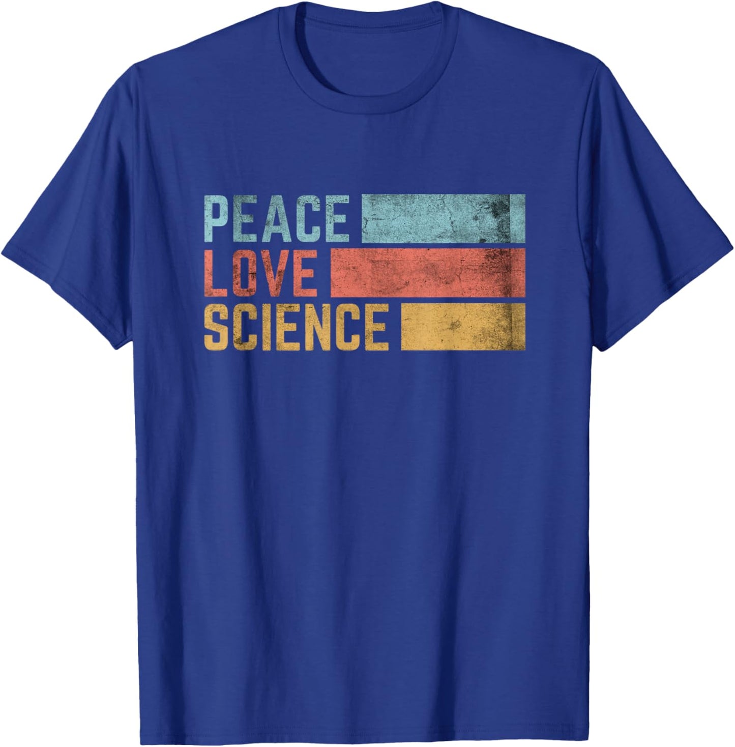 Peace Love Science Retro Vintage Chemistry Teacher Men Women Kids T-Shirt - T-Shirt | Royal