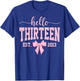 Hello Thirteen Est 2013 Coquette Bow 13th Birthday Girl T-Shirt - T-Shirt | Royal
