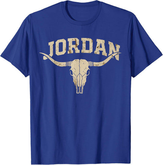 Vintage Western Jordan Name Gift Women Kid Boy Girl T-Shirt - T-Shirt | Royal
