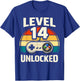 14th Birthday Level 14 Unlocked Gamer Gaming Boy Birthday T-Shirt - T-Shirt | Royal