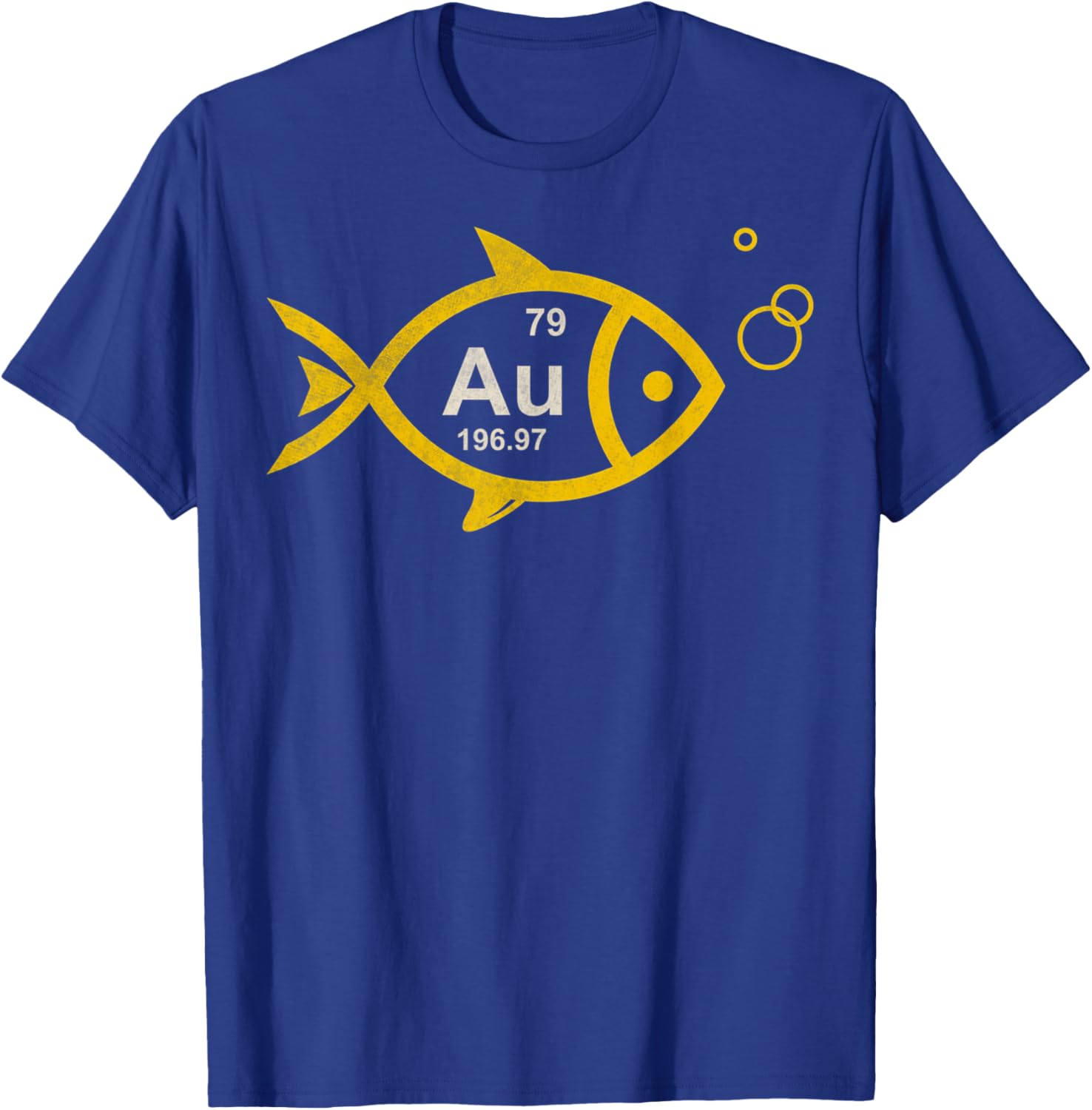 Vintage GoldFish Chemical Element Au Fishing Chemistry T-Shirt - T-Shirt | Royal
