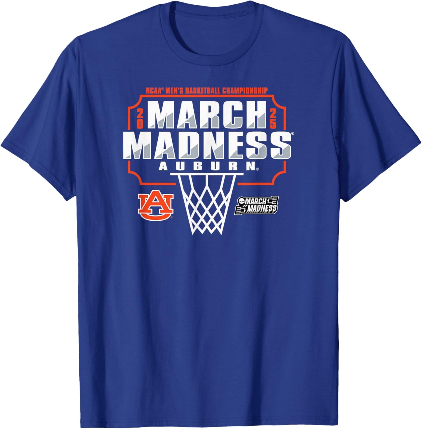 Auburn Tigers March Madness 2025 Men's Basketball Navy T-Shirt - T-Shirt | Royal