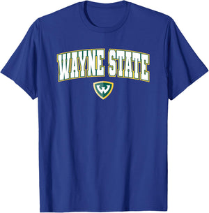 Wayne State University Warriors Arch Logo T-Shirt - T-Shirt | Royal