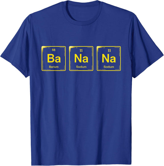 Funny Chemistry Yellow Banana Periodic Table Food Lover T-Shirt - T-Shirt | Royal