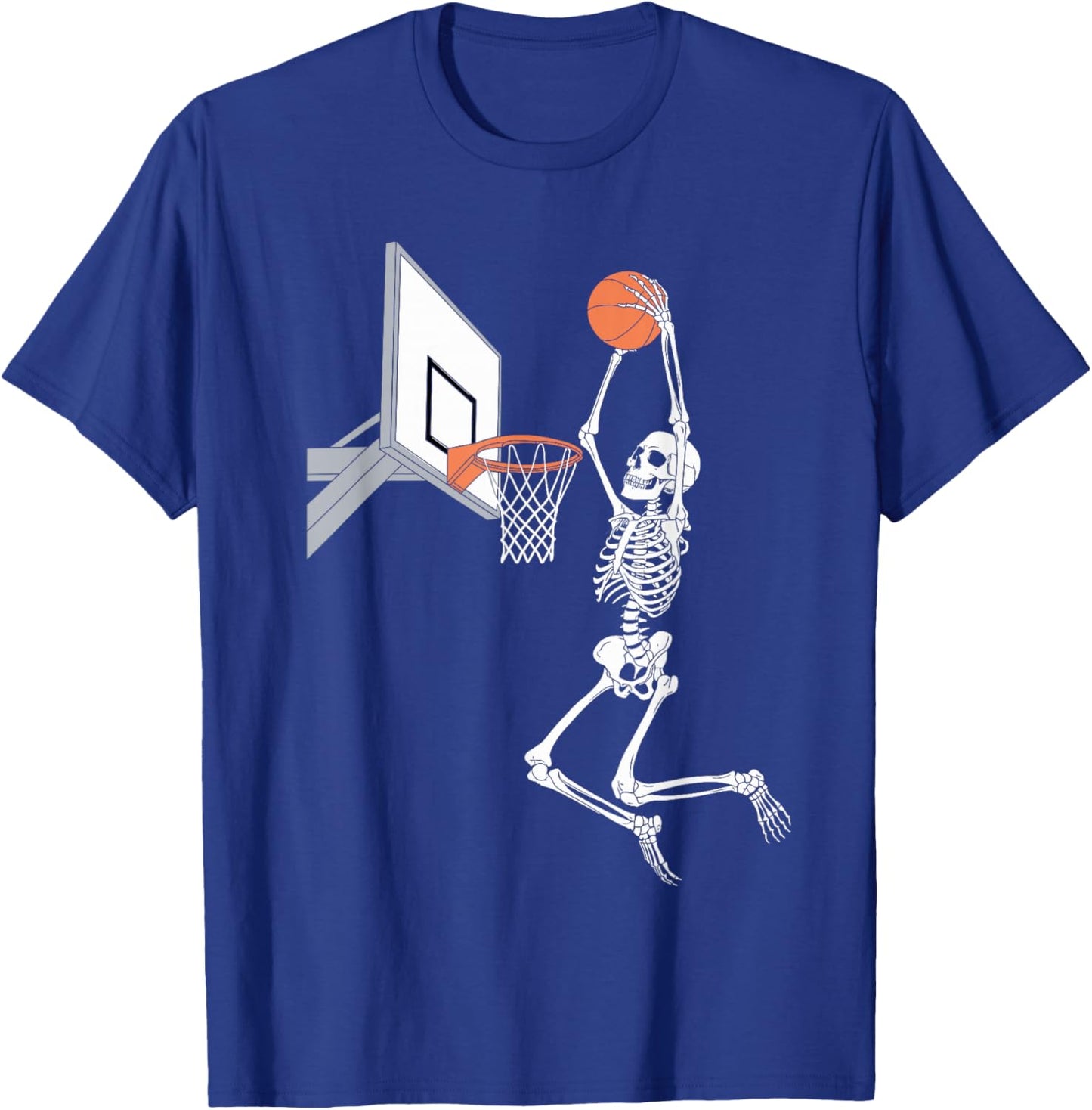 Funny Skeleton Playing Basketball Lovers Spooky Halloween T-Shirt - T-Shirt | Royal