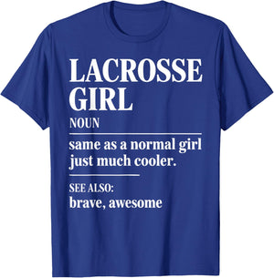 Girl Lacrosse Player Women Lax T-Shirt - T-Shirt | Royal