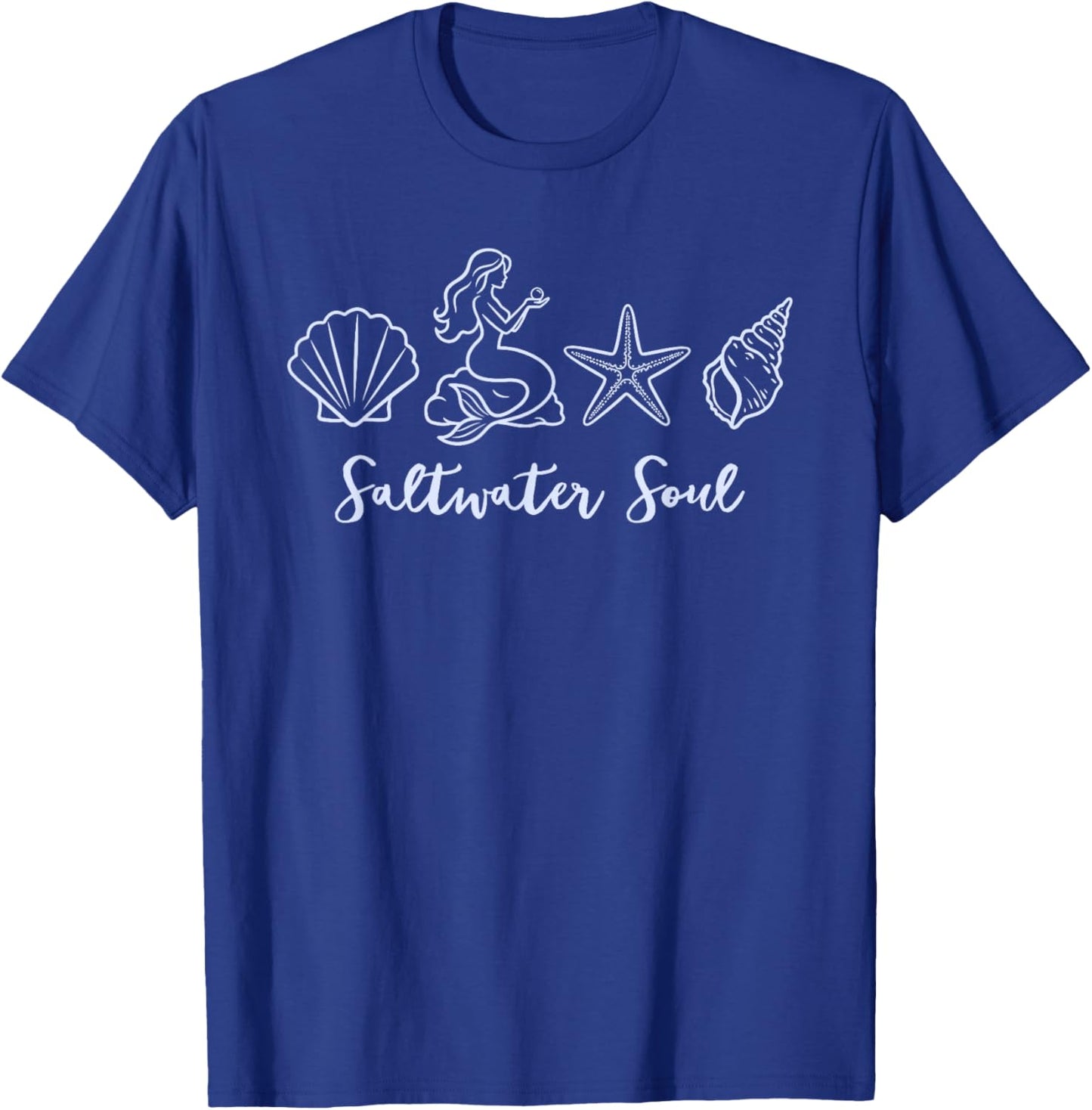 Summer Vibes Beach Mermaid Seashell Lover Salt A Water Soul T-Shirt - T-Shirt | Royal