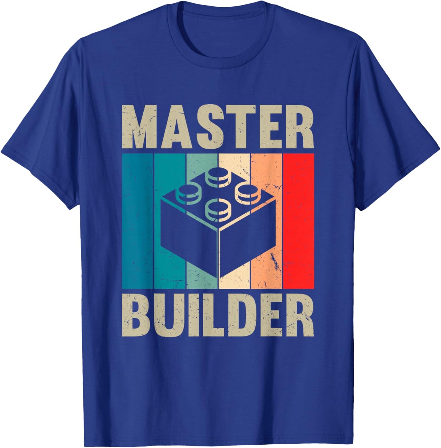 Master Builder Recto Boys Building Blocks Set Toys T-Shirt - T-Shirt | Royal