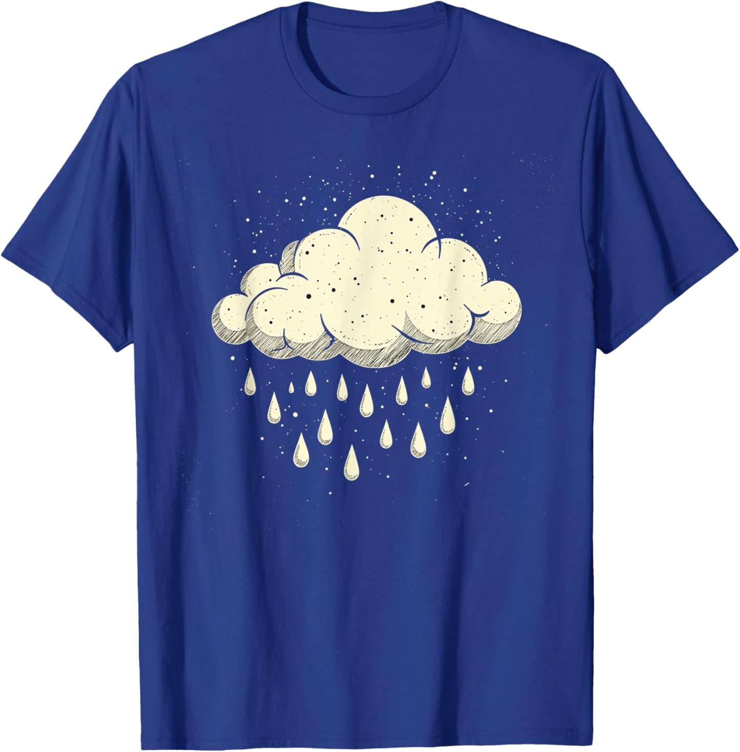 Vintage Cloud Raindrops Art Nature Weather Storm Winter T-Shirt - T-Shirt | Royal