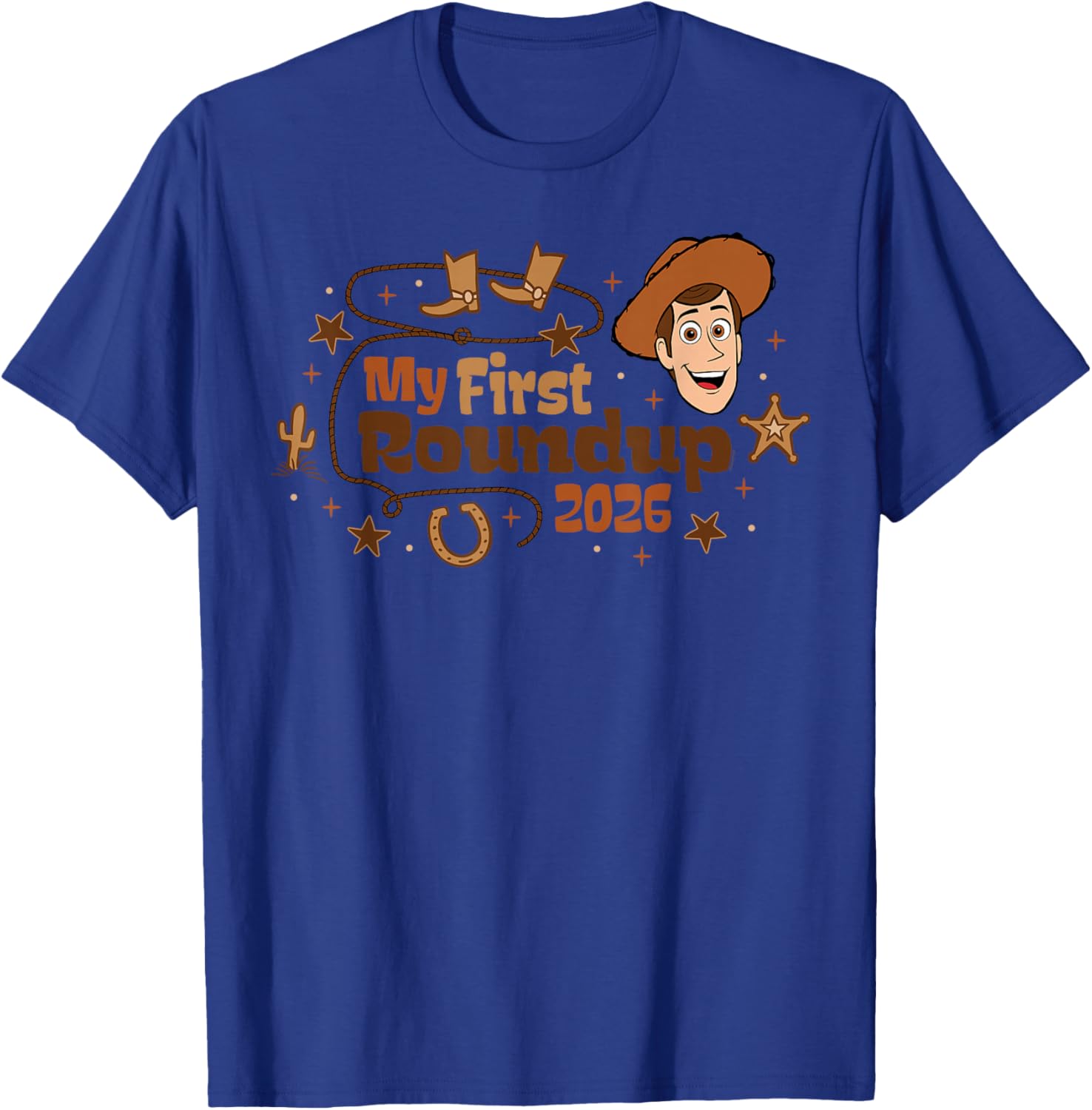 Disney and Pixar's Toy Story Woody My First Roundup 2026 T-Shirt - T-Shirt | Royal