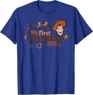 Disney and Pixar's Toy Story Woody My First Roundup 2026 T-Shirt - T-Shirt | Royal