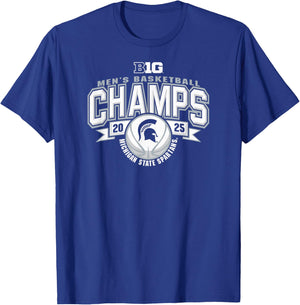 Michigan State Spartans Men's Basketball Big Ten Champs 2025 T-Shirt - T-Shirt | Royal