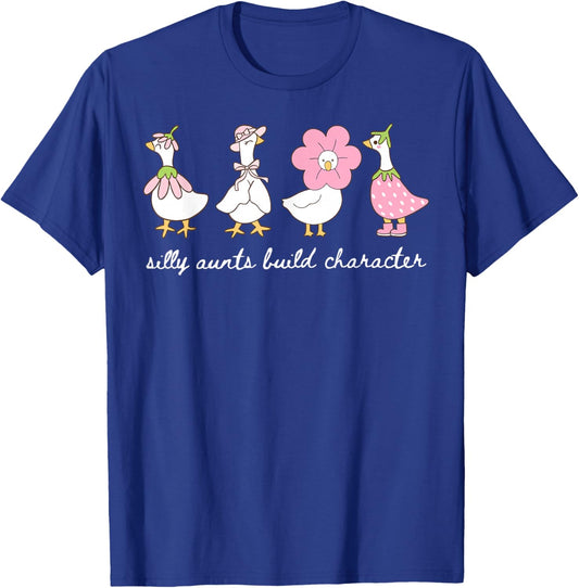 Silly Aunt Build Character Auntie Goose Funny Aunt Women T-Shirt - T-Shirt | Royal