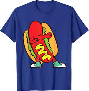 Dabbing Hotdog Cute Dabbing Hot Dog Men Women Girls Kids T-Shirt - T-Shirt | Royal