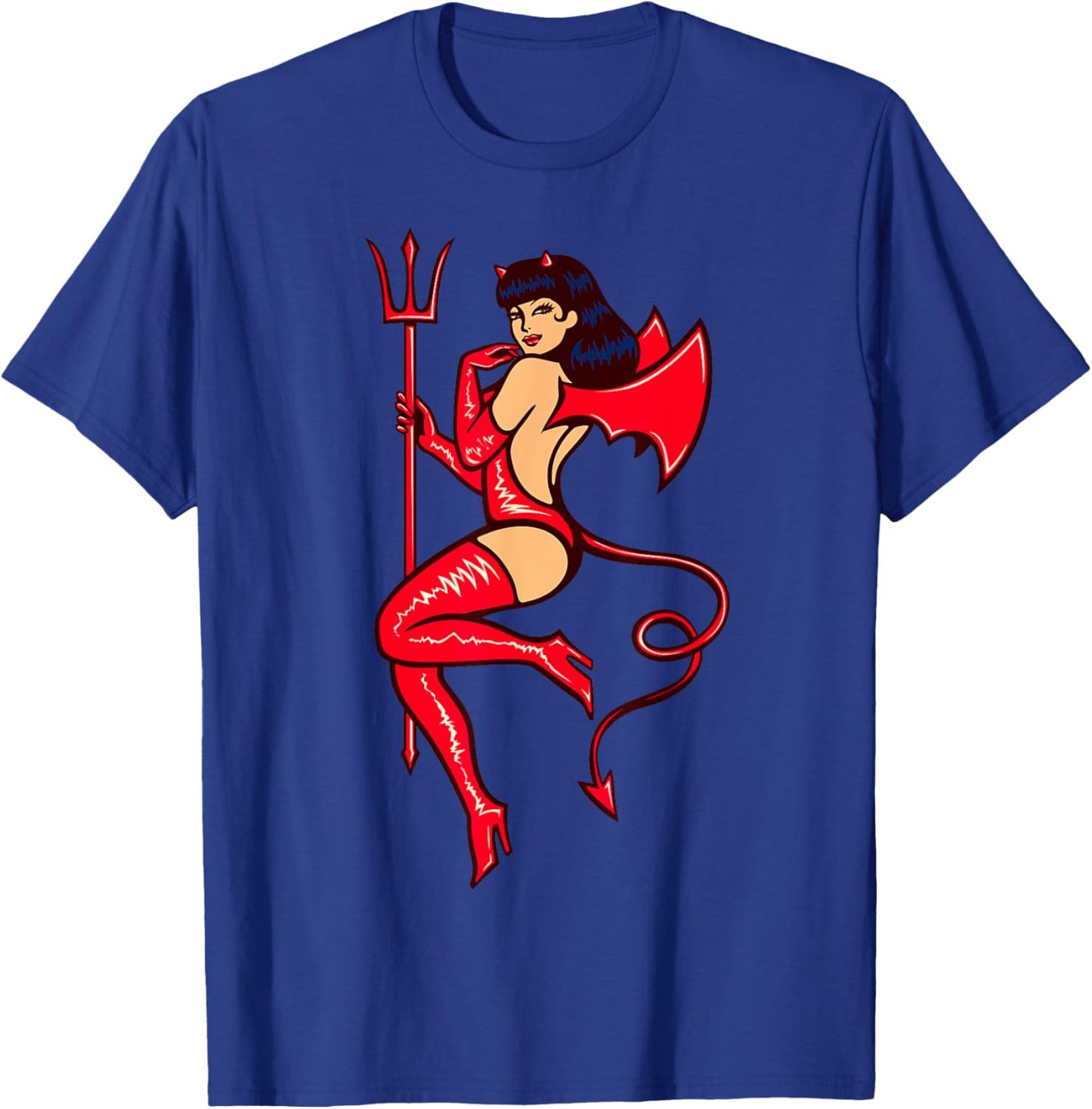Funny Sexy Devil Girl Trick or Treat Halloween Costume T-Shirt - T-Shirt | Royal