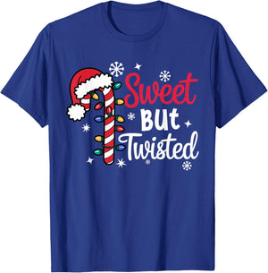 Funny Christmas Candy Cane Sweet But Twisted T-Shirt - T-Shirt | Royal
