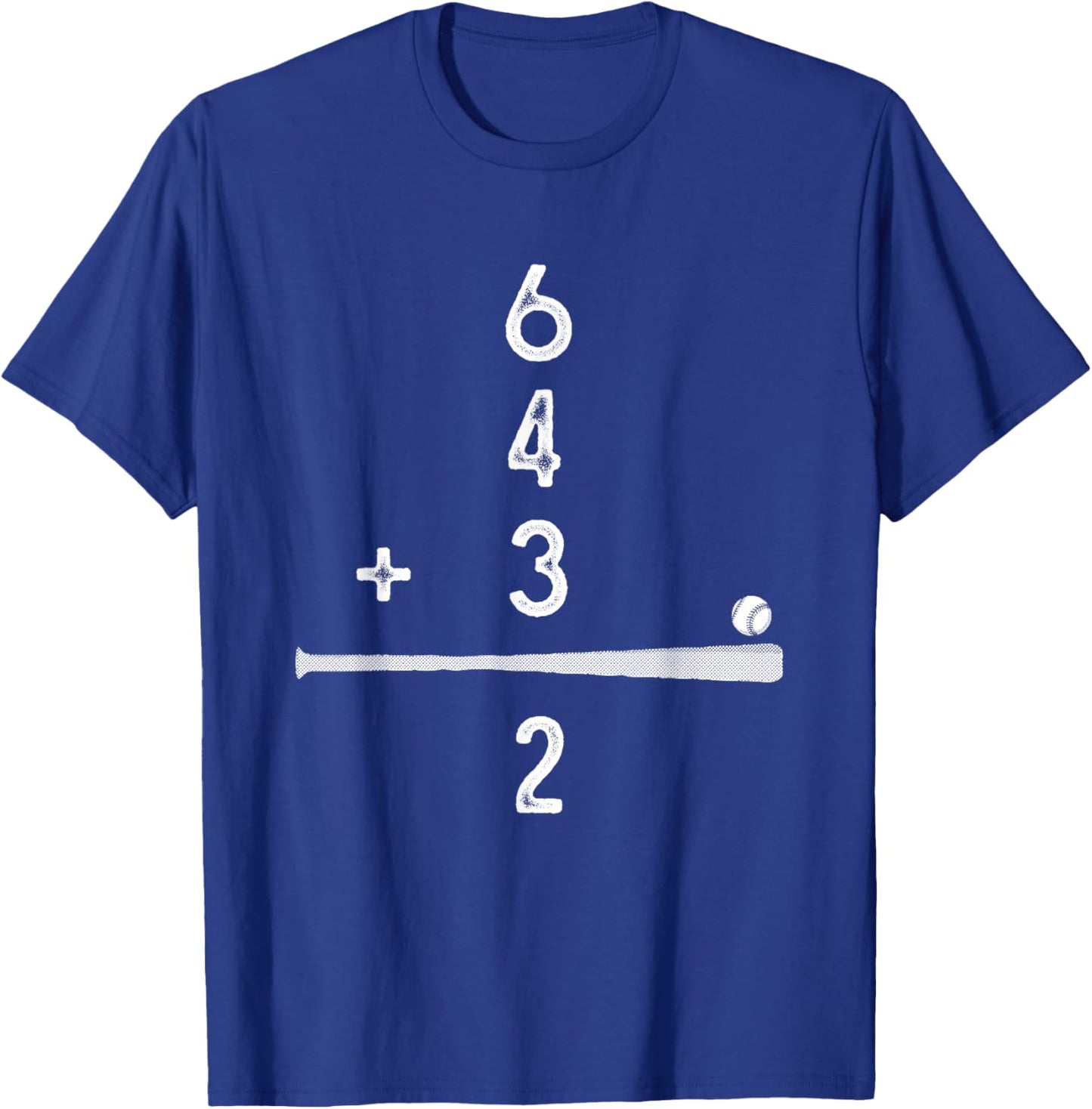 Baseball Player - 6 4 3 2 Double Play Baseball T-Shirt - T-Shirt | Royal