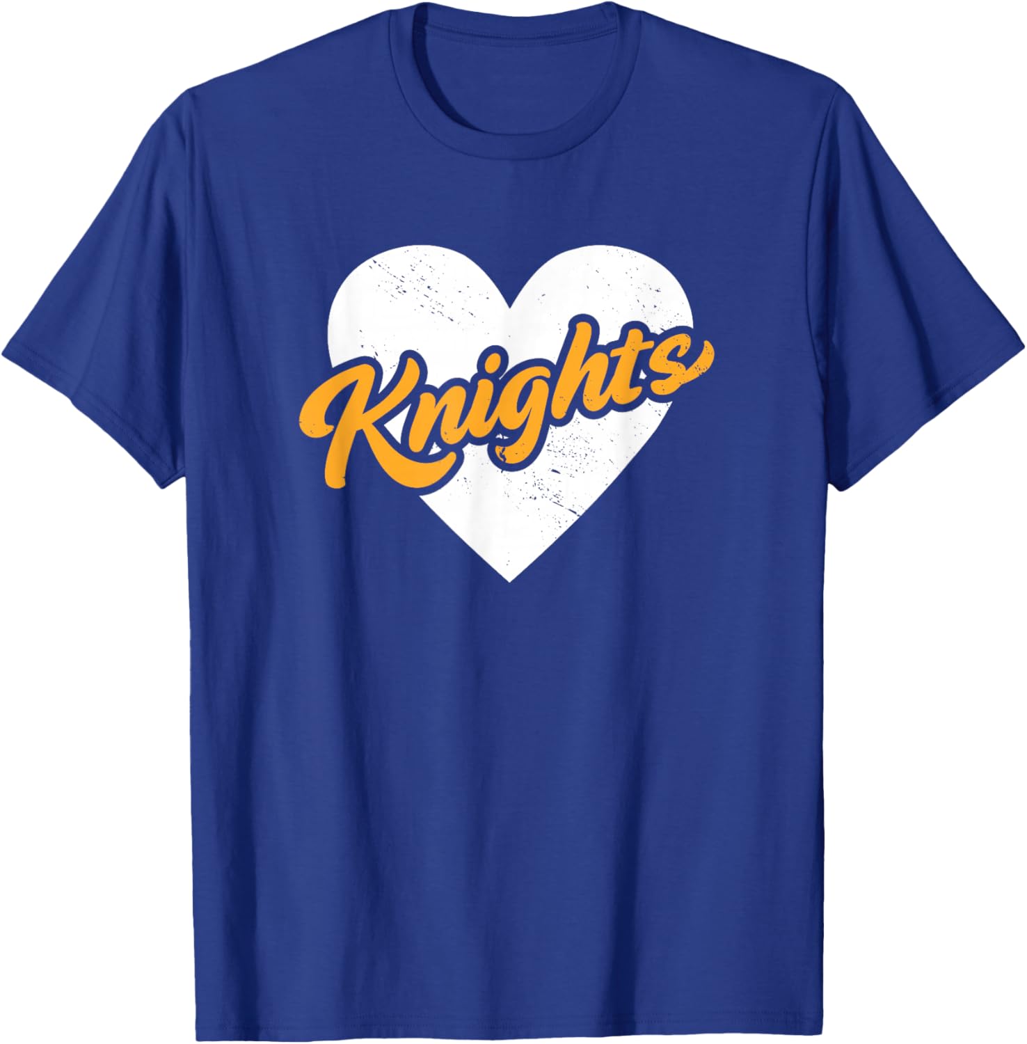 Vintage Knights High School Go Knights Pride Heart T-Shirt - T-Shirt | Royal