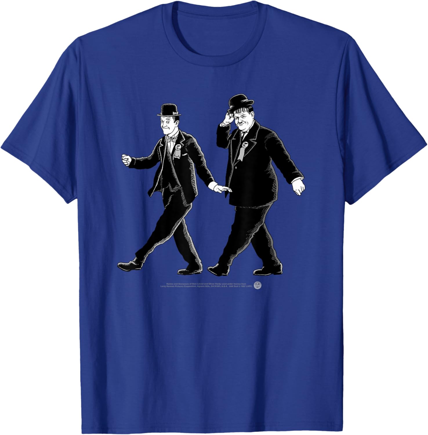Laurel & Hardy Dancing Classic Comedy T-Shirt - T-Shirt | Royal