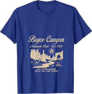 Women's Bryce Canyon National Park Utah USA Retro Vintage Men Women V-Neck T-Shirt - T-Shirt | Royal