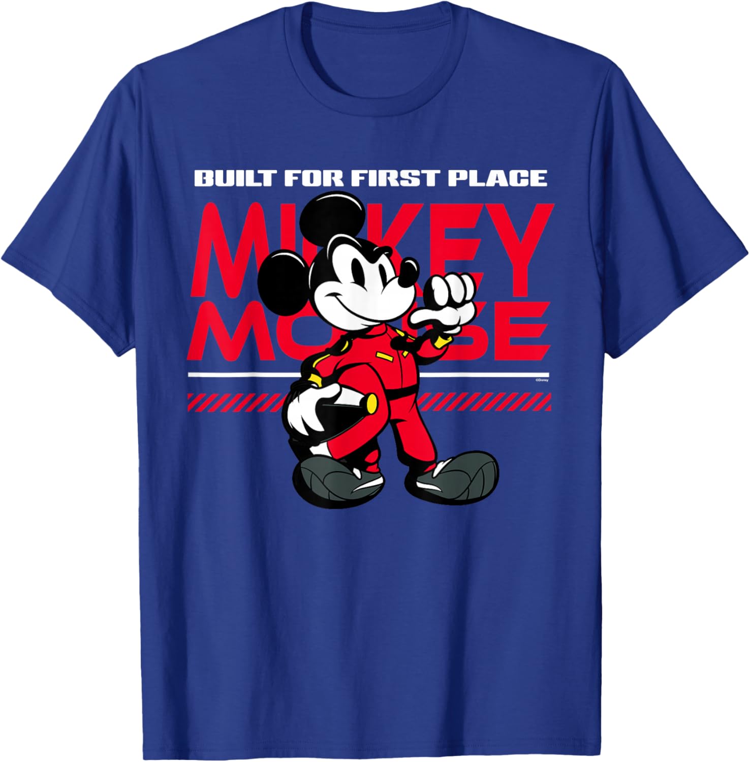 Disney Racing Mickey Mouse Race Driver Built for 1st Place T-Shirt - T-Shirt | Royal