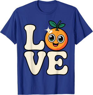 Orange Art Women Kids Vegan Orange Fruit Lovers T-Shirt - T-Shirt | Royal