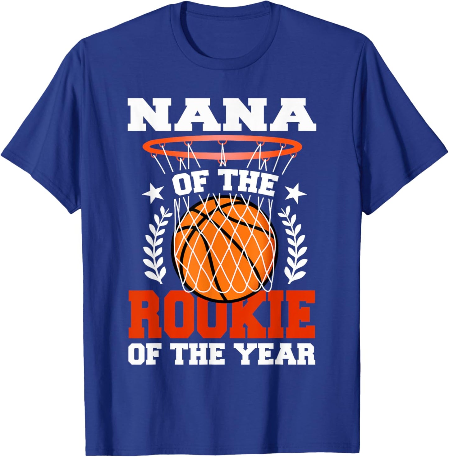 Nana Of Rookie 1st Basketball Birthday Theme Matching T-Shirt - T-Shirt | Royal