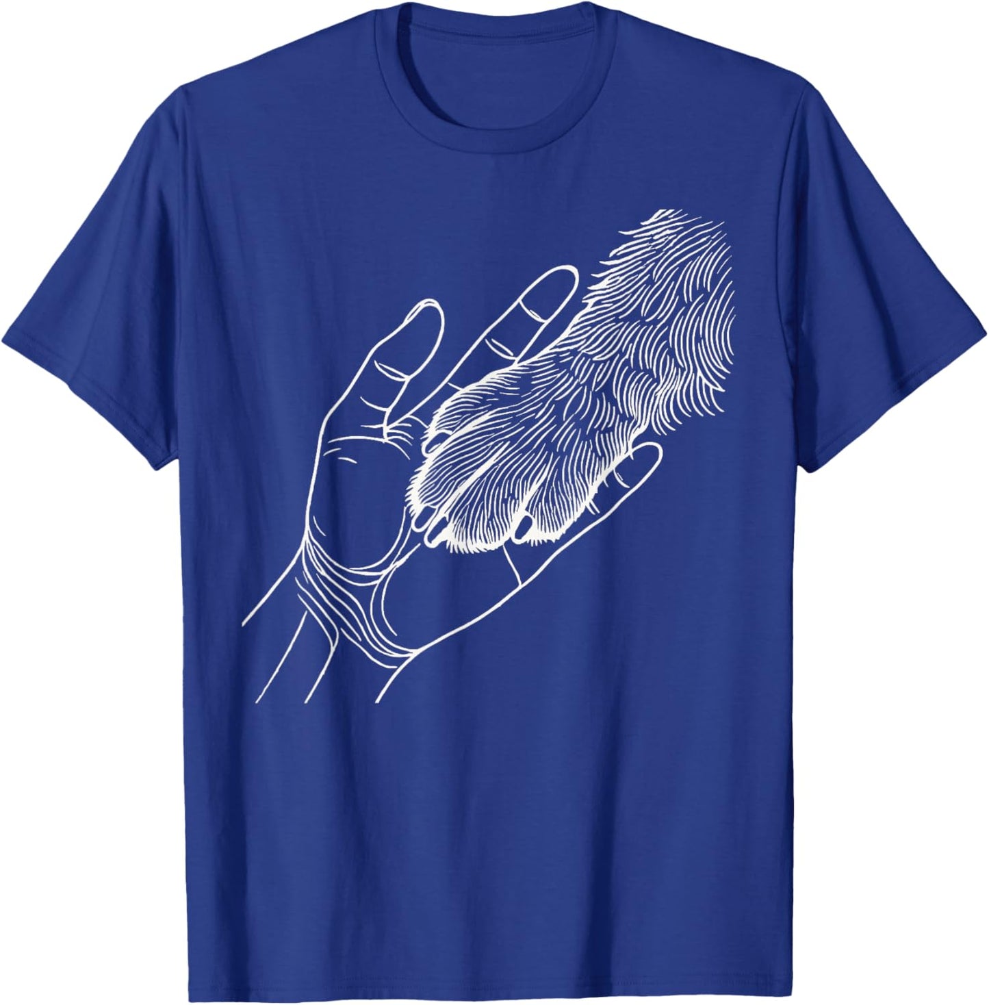 Dog And People Punch Hand Dog Man Friendship Bump Dog's Paw T-Shirt - T-Shirt | Royal