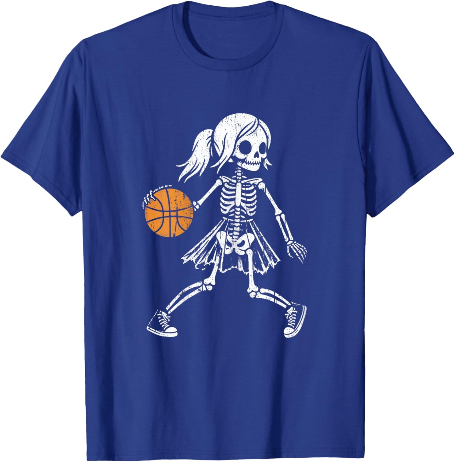 Spooky Basketball Skeletons Spooky Basketball Halloween T-Shirt - T-Shirt | Royal
