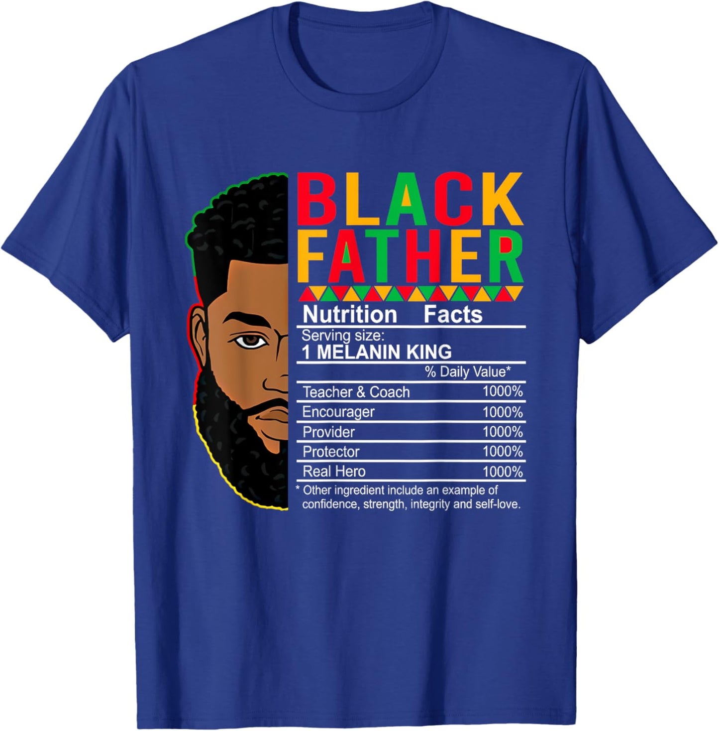Proud African Dad Black Father Juneteenth Father's Day 2025 T-Shirt - T-Shirt | Royal