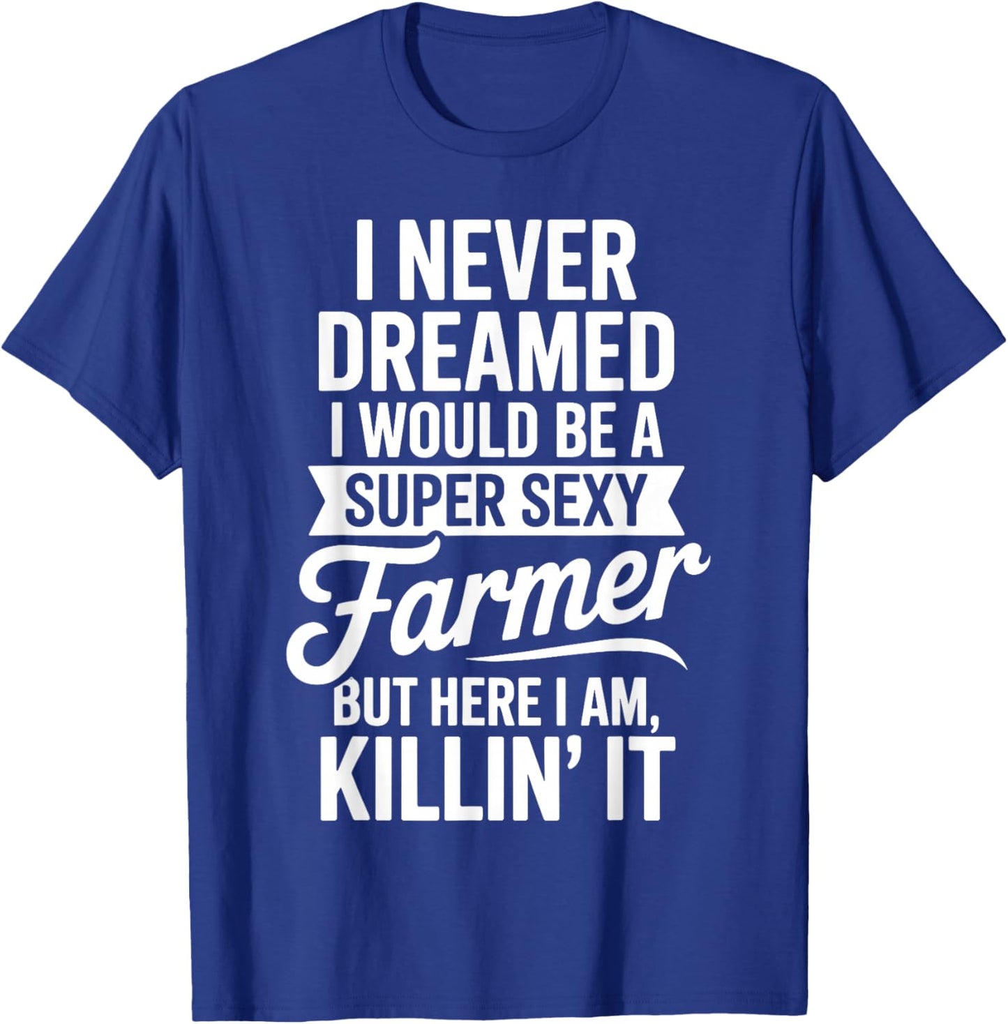 Funny Farmer Design Women Dairy Farmer Tractor Farm T-Shirt - T-Shirt | Royal