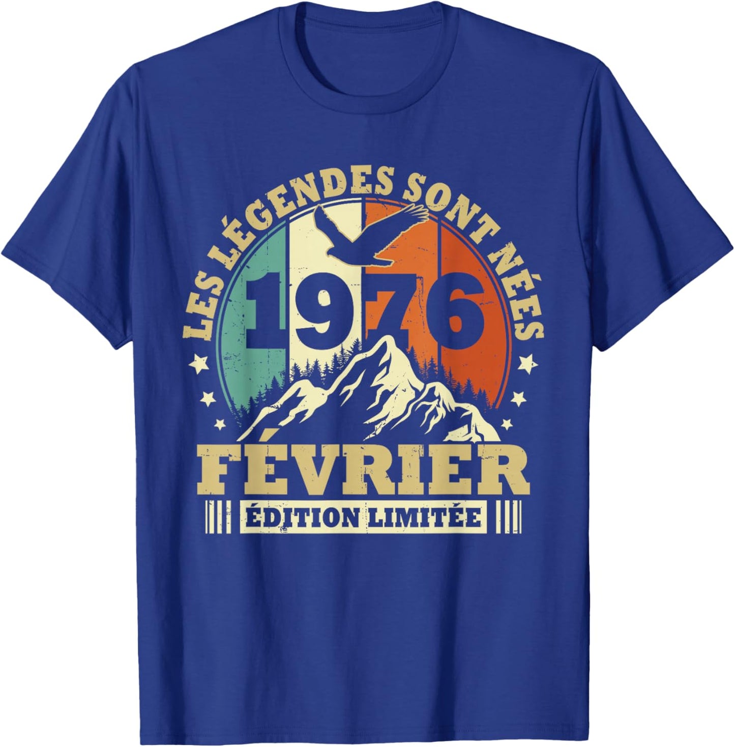 Legends Are Born in February 1976 Birthday 50 Years T-Shirt - T-Shirt | Royal
