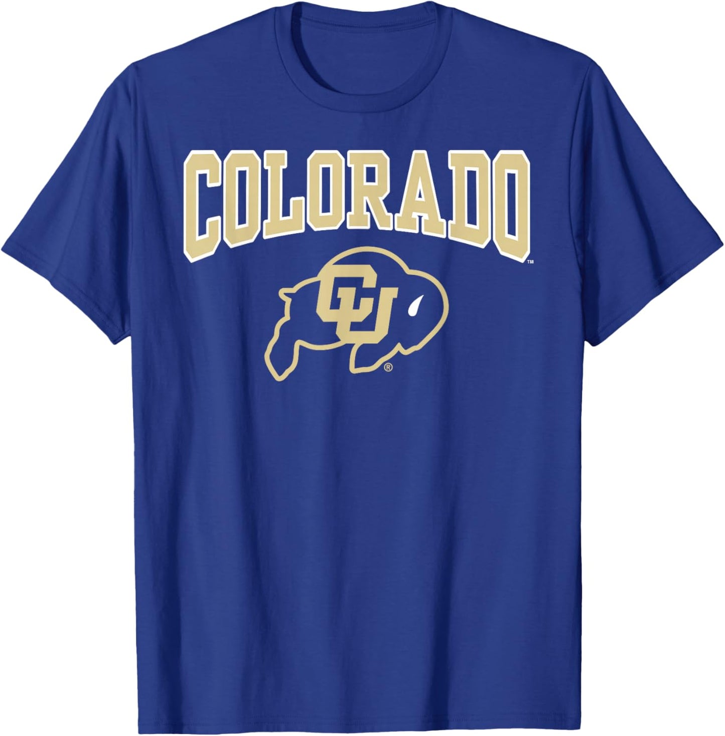 Elite Authentics Colorado Buffaloes Arched Logo Black Officially Licensed T-Shirt - T-Shirt | Royal
