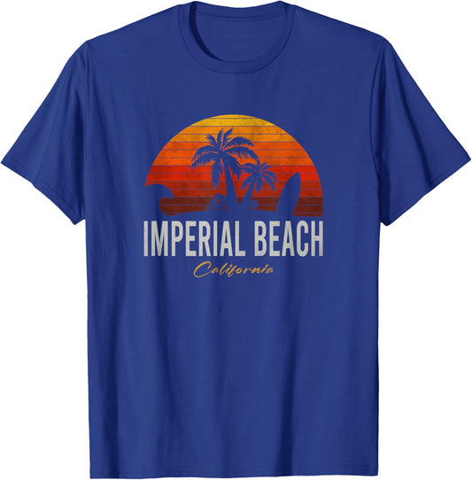 Imperial Beach California Retro Surfer Vintage Beach Men Women T-Shirt - T-Shirt | Royal