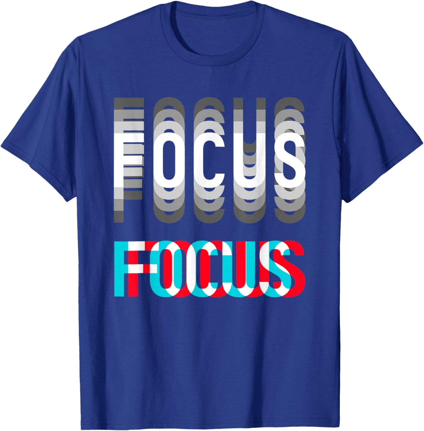 Focus Optical Illusion Trippy Funny Motivational Men Women T-Shirt - T-Shirt | Royal