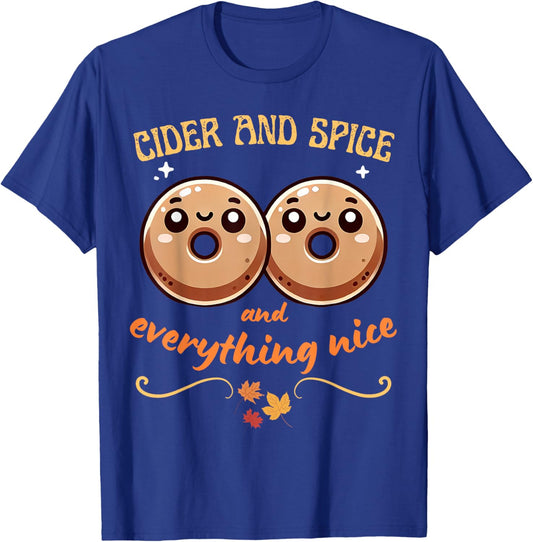 Cider and Spice - Apple Cider Donuts Fall Cute Autumn T-Shirt - T-Shirt | Royal