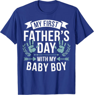 Dad My First Father's Day Baby Boy T-Shirt - T-Shirt | Royal