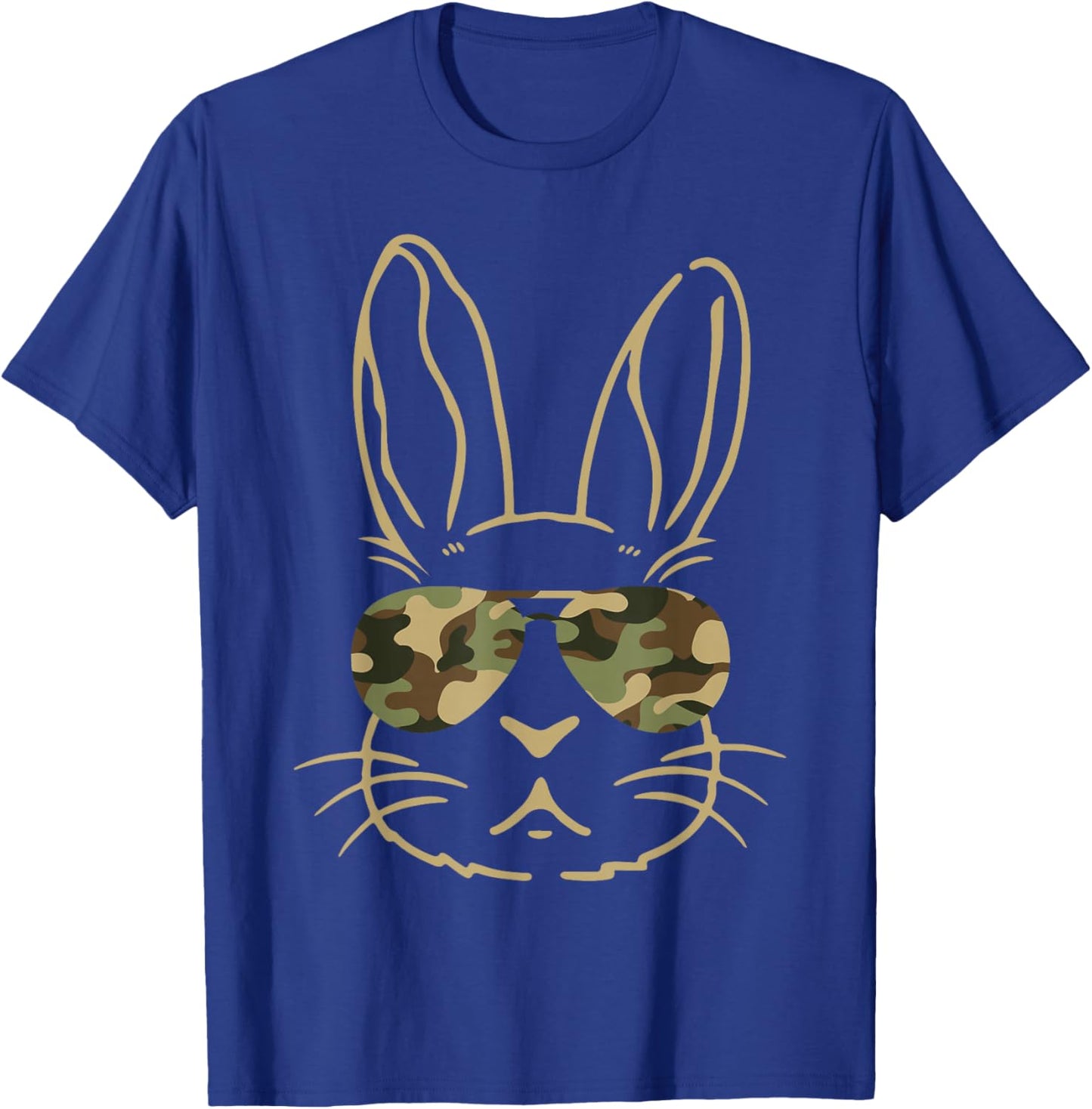 Bunny Ears Retro Vintage Sunglasses Funny Boys Easter Camo T-Shirt - T-Shirt | Royal