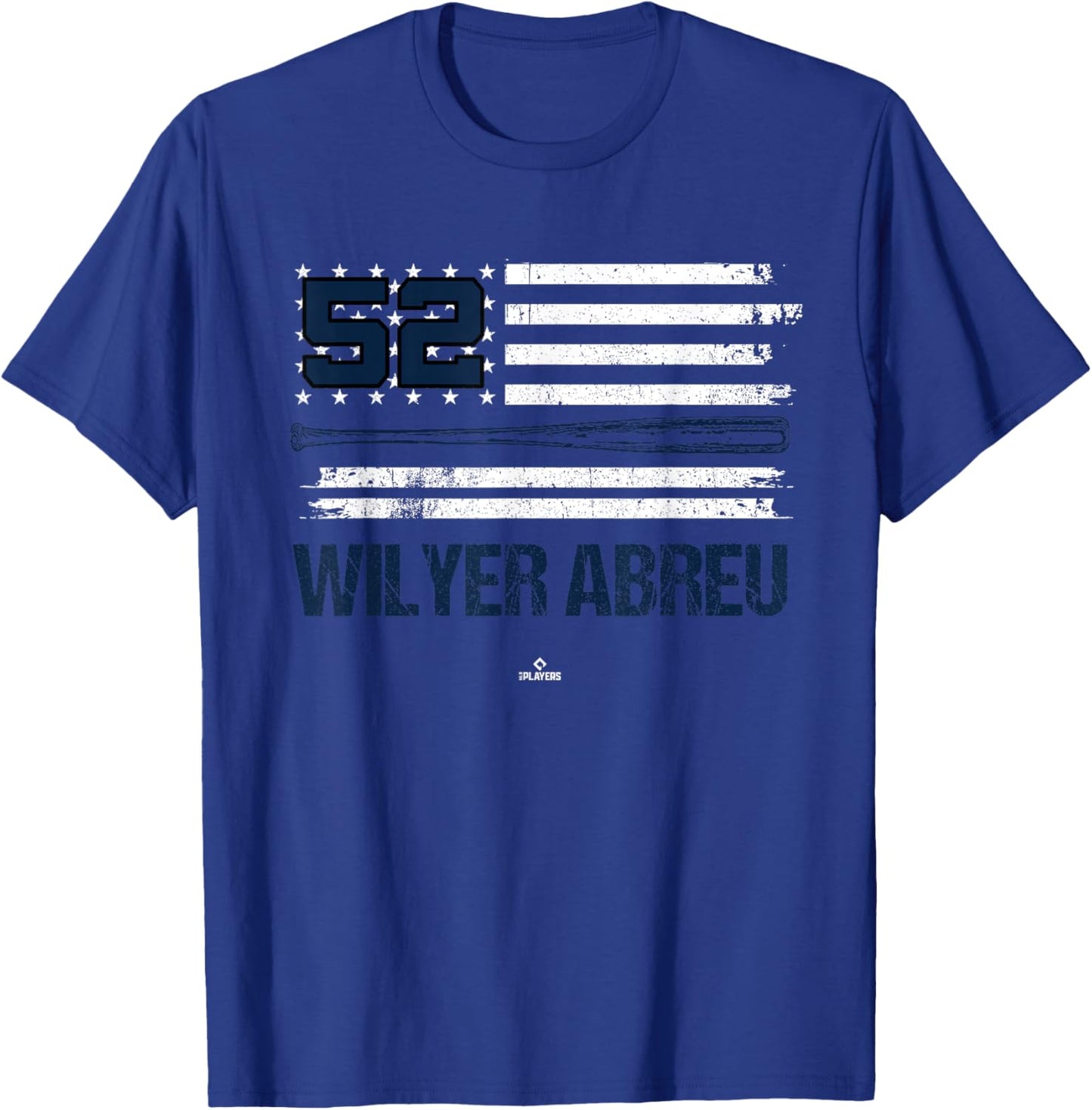USA Flag Bat Wilyer Abreu Boston Baseball MLBPA T-Shirt - T-Shirt | Royal