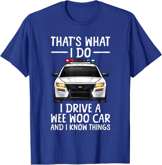 Funny Police Art Women Cop Policeman Police Officer T-Shirt - T-Shirt | Royal