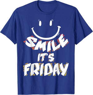 Smile It's Friday Happy Friday Gift Weekend Kids Men Women T-Shirt - T-Shirt | Royal