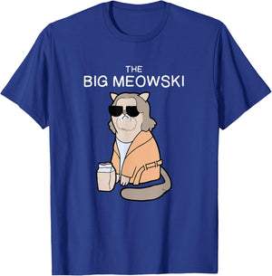 Big Meowski Cat Lover Fun Dude Relax Life T-Shirt - T-Shirt | Royal