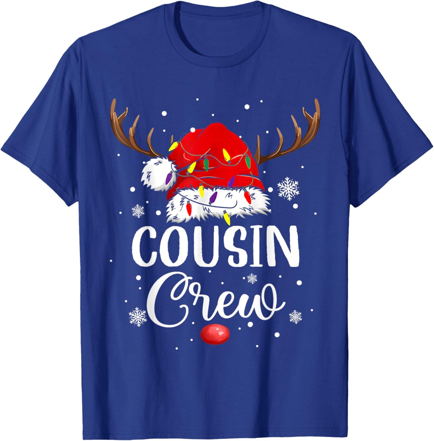 Christmas Cousin Crew Funny Santa Hat Light Kids Men Women T-Shirt - T-Shirt | Royal