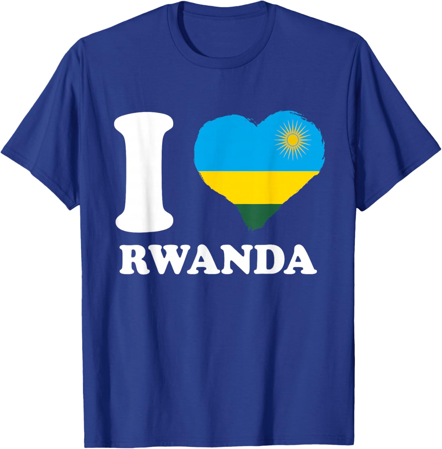 I Love Rwanda Rwandan Pride Rwandan Flag Rwandan Roots T-Shirt - T-Shirt | Royal