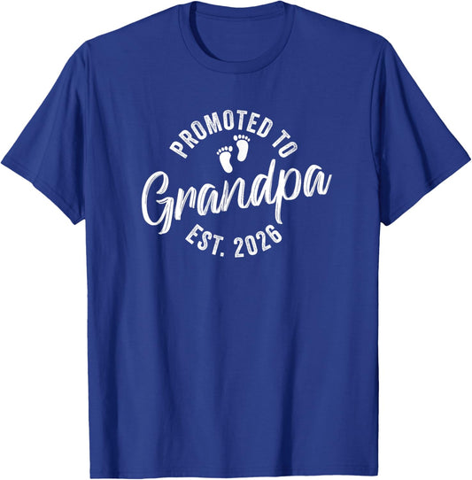 Promoted to Grandpa 2026 T-Shirt - T-Shirt | Royal
