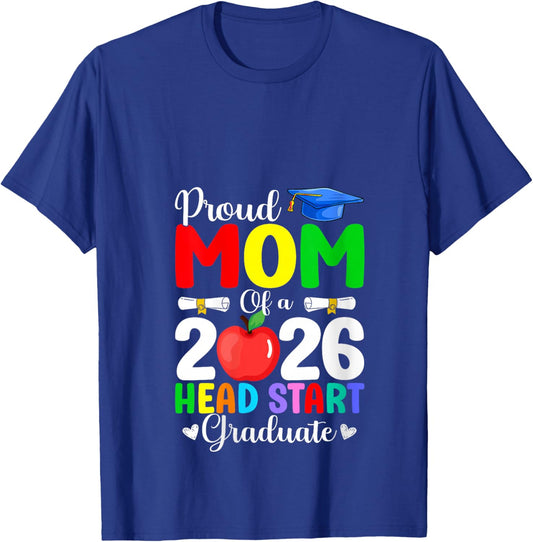 Women's Proud Mom of Class 2026 Head Start Graduate Graduation 2026 V-Neck T-Shirt - T-Shirt | Royal