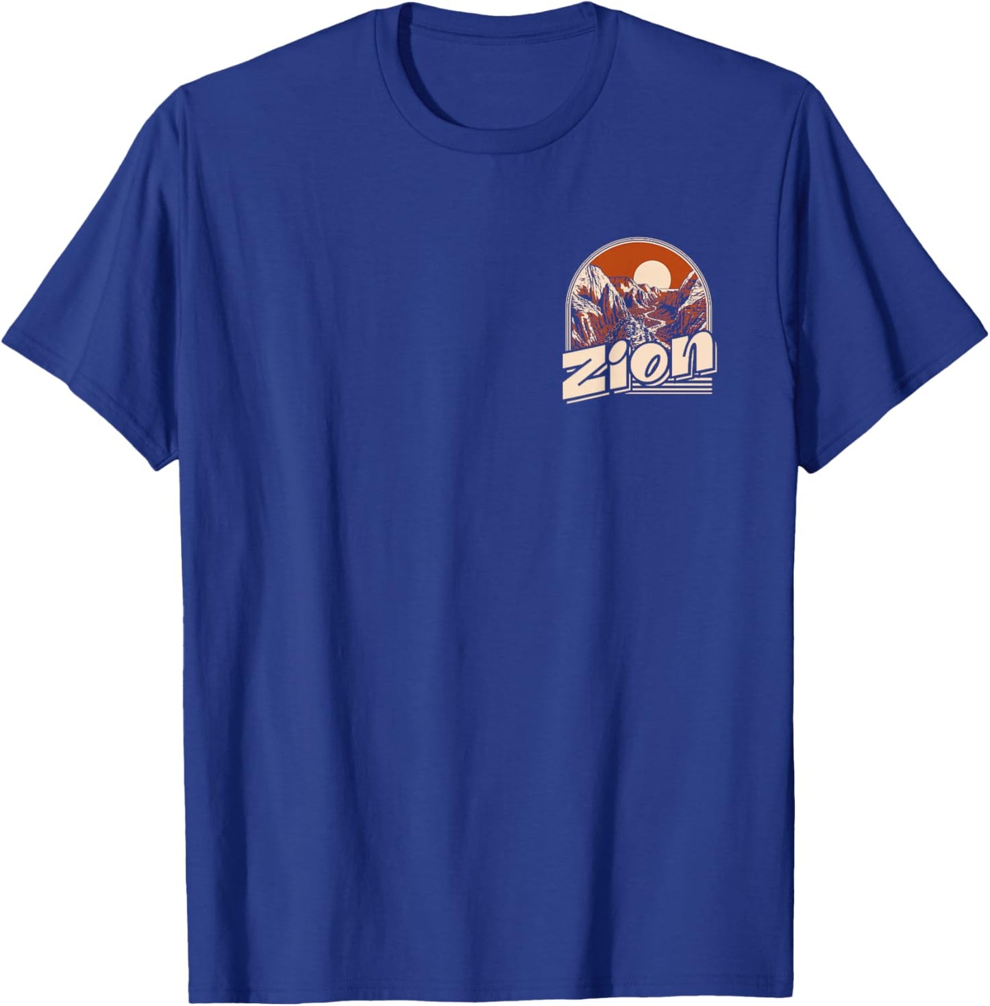Zion National Park Retro (Design on Front and Back) T-Shirt - T-Shirt | Royal