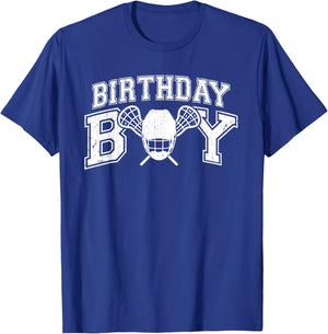 Lacrosse Boys Birthday Party Decorations Lacrosse Player Lax T-Shirt - T-Shirt | Royal