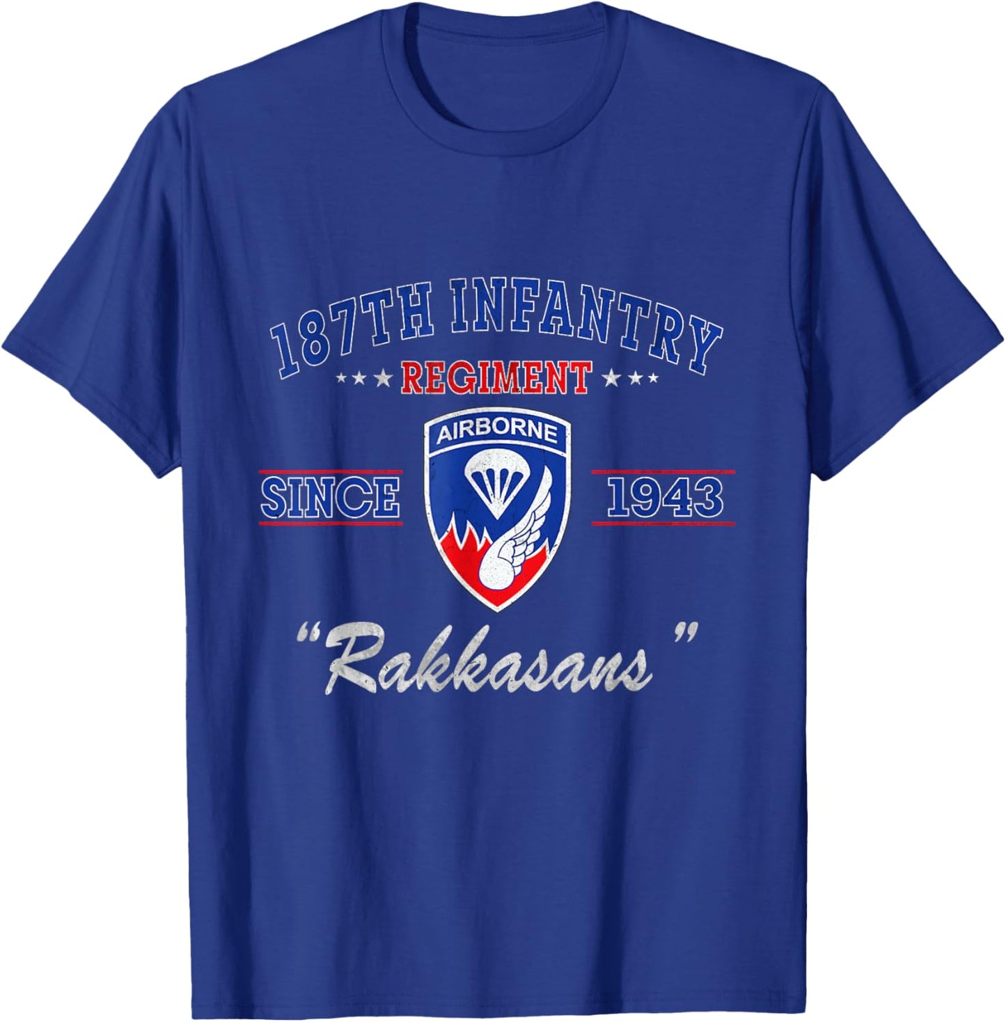 187th Infantry Regiment Veteran Military Father Day T-Shirt - T-Shirt | Royal